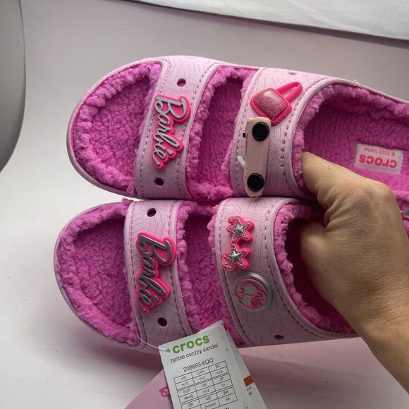 CROCS X BARBIE CLASSIC COZZZY SANDAL SIZE US 13 MENS NEW - Picture 5 of 9
